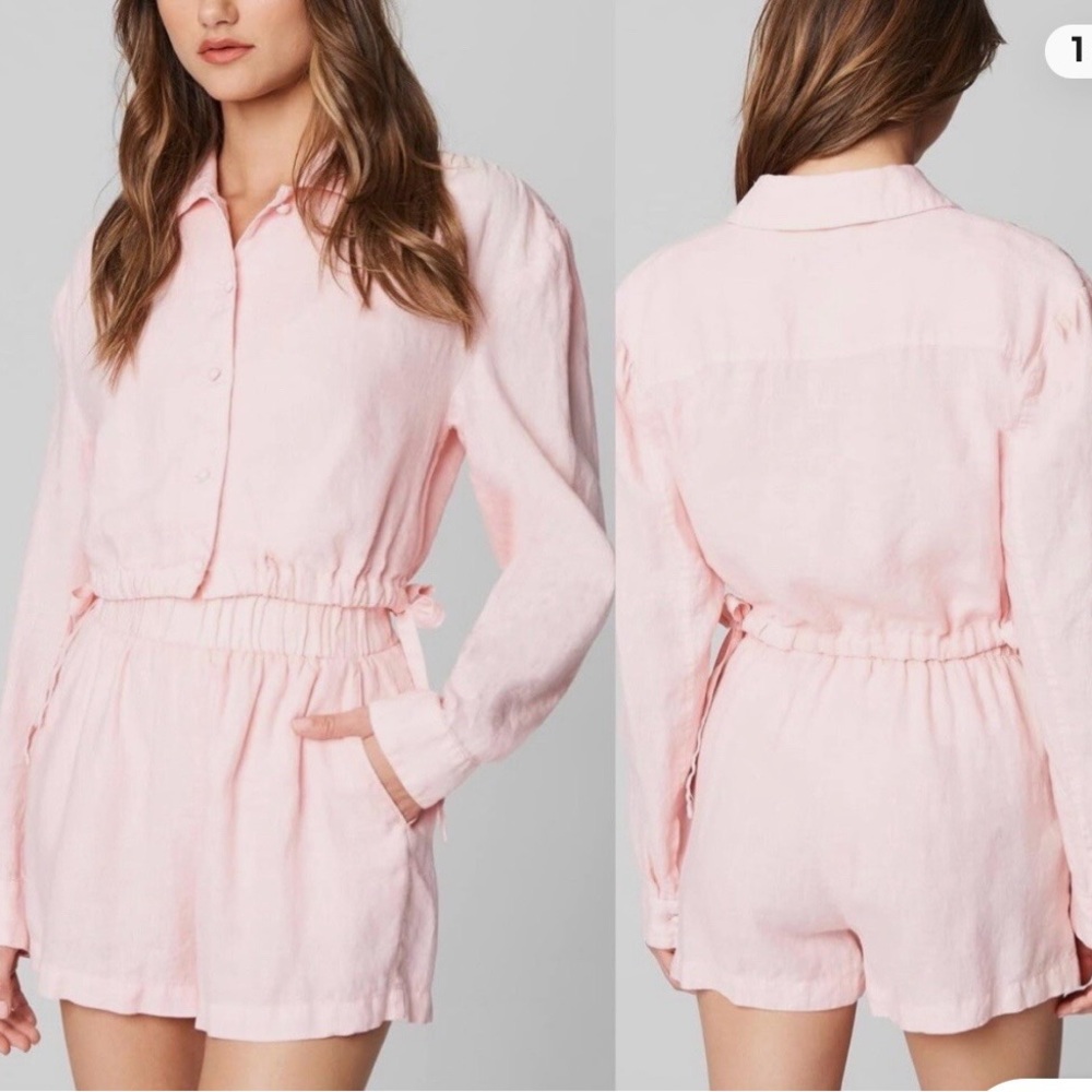 BLANK NYC LINEN CROPPED PINK JACKET - SIZE SMALL - NEW W/O TAGS